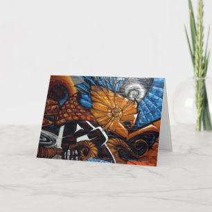 street art orange card