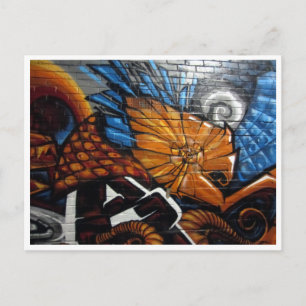 street art orange postcard