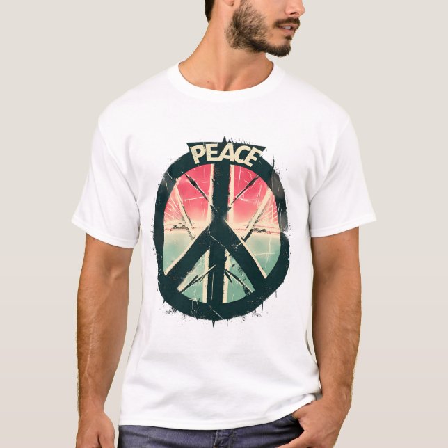 Street Art Pop Art Peace Sign Graffiti T-Shirt (Front)