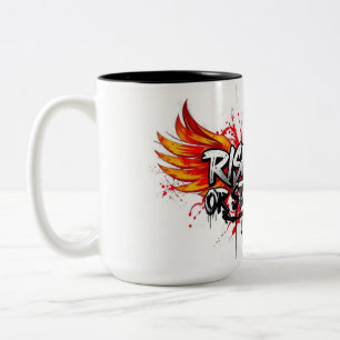Street Art Rise & Refuse - Motivation Two-Tone Coffee Mug
