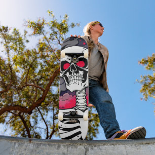 Street Art Skeleton Skull Skateboard