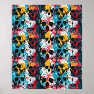 Street Art Skull Poster Design A34