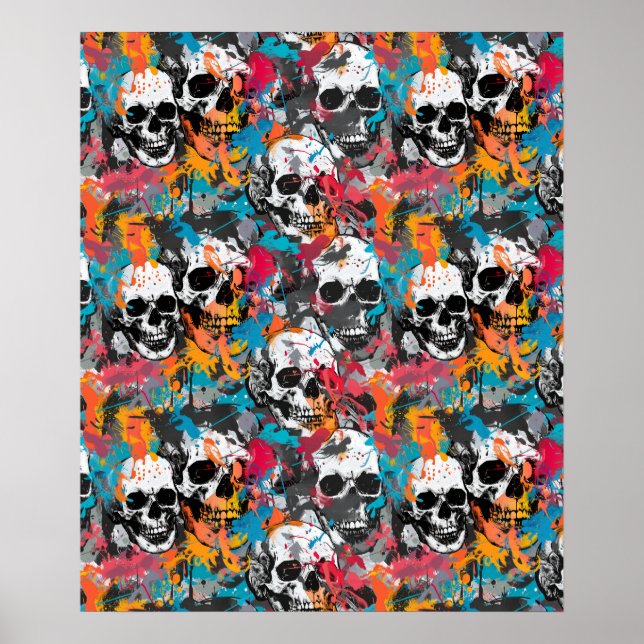 Street Art Skull Poster Design A38 (Front)