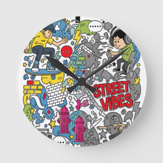 Street atmosphere round clock (Front)