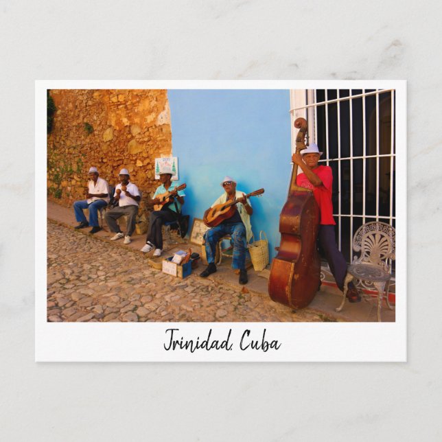 Street band in Trinidad, Cuba postcard (Front)