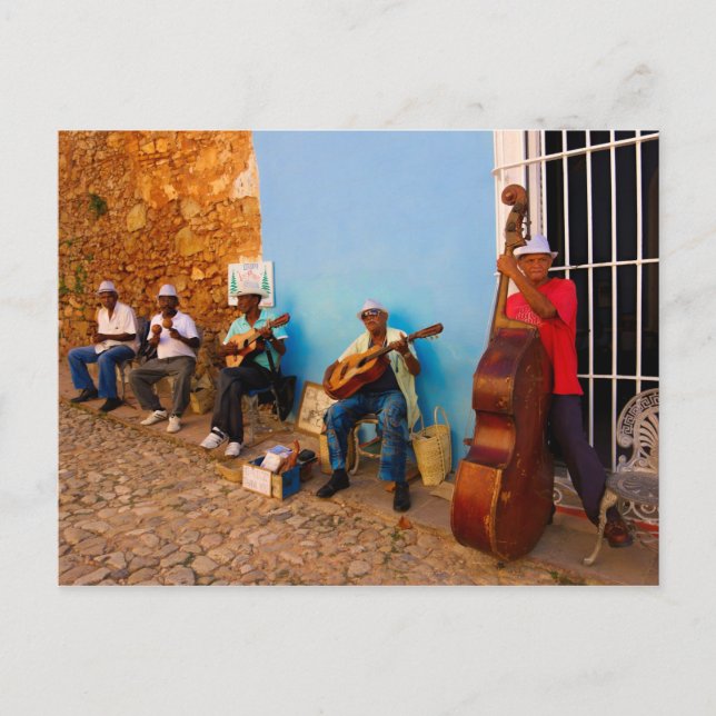 Street band in Trinidad, Cuba postcard (Front)