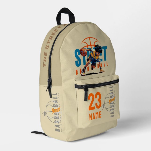 Street Basketball |  Printed Backpack (Back Corner Left)