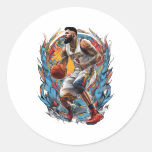 Street Basketballer Classic Round Sticker