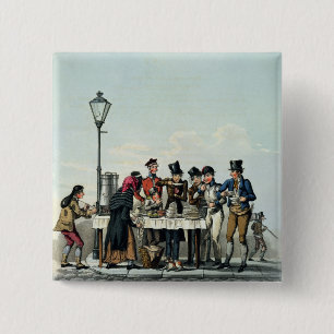 Street Breakfast engraved by G.Hunt, 1825 (engravi 15 Cm Square Badge