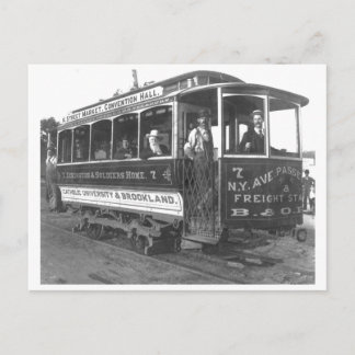 Street Car  Washington D.C. Vintage 1890 Postcard
