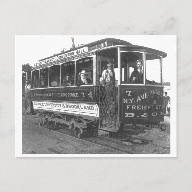 Street Car  Washington D.C. Vintage 1890 Postcard (Front)