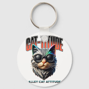 Street Cat Attitude – Funny Sarcastic Kitty Key Ring
