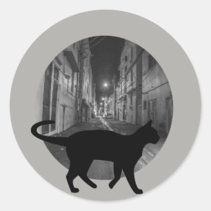Street cat classic round sticker
