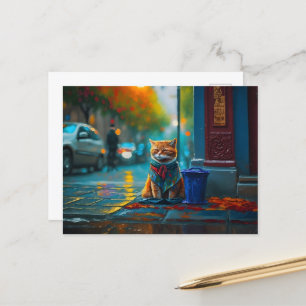 Street Cat, Multi colour, Street Life Postcard