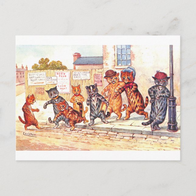 Street Cats by Louis Wain Postcard (Front)