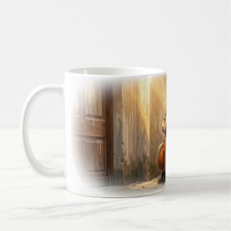 Street Cellist Sunlit Alley Soulful Music Mug