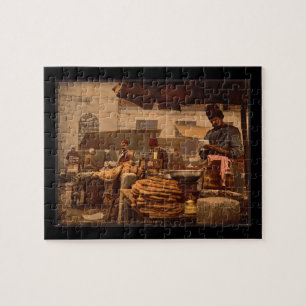 street cook in Istanbul from the 19th century Jigsaw Puzzle