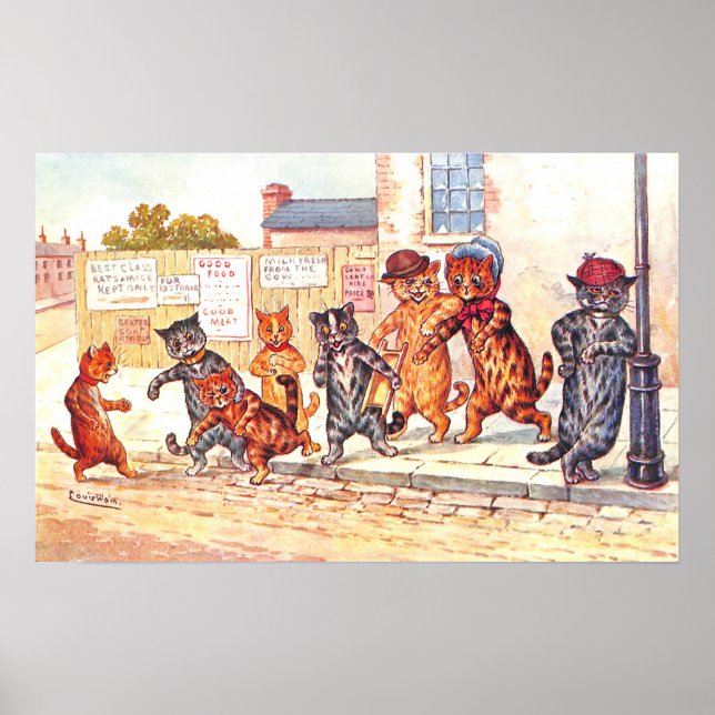 Street Corner Cats Louis Wain Poster (Front)