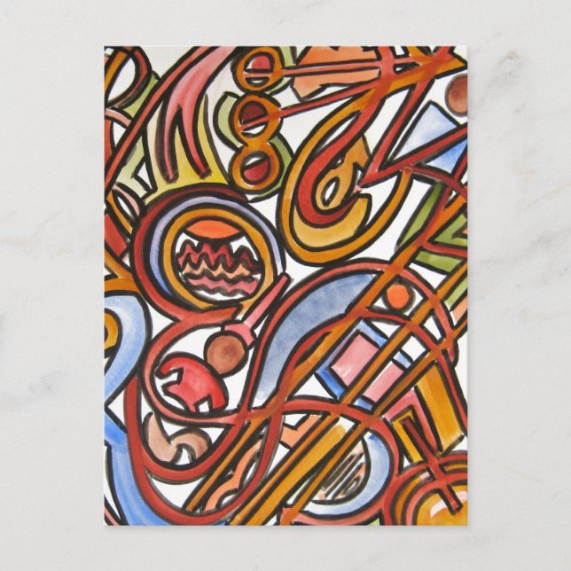 Street Corner Symphony - Abstract Art Postcard (Front)