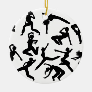 Street Dance Dancer Silhouettes Ceramic Ornament