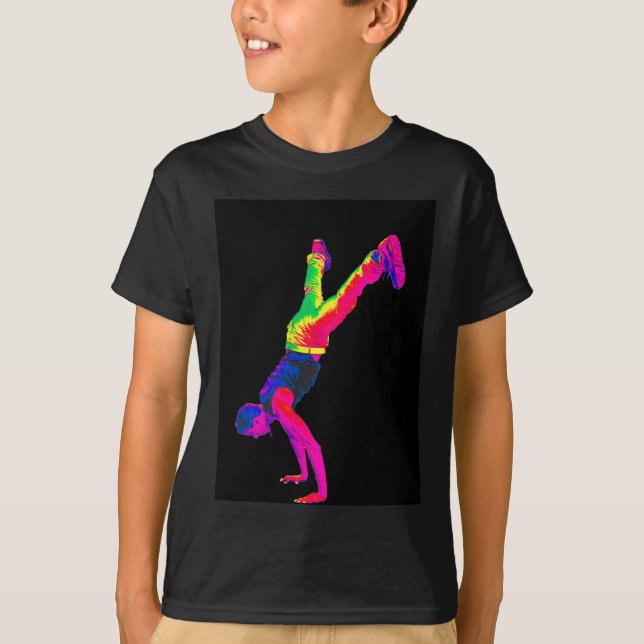 Street Dancing - Multi-Colour, Black Back T-Shirt (Front)