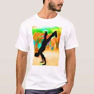 Street Dancing, Silhouette, Green/Orange/Yellows T-Shirt