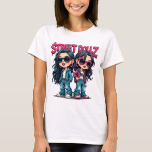 Street Dollz Baddie Girls Cartoon Graffiti Tee