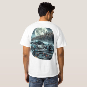 Street Eagle Night Drift   Moonlit Racing Car Art T-Shirt