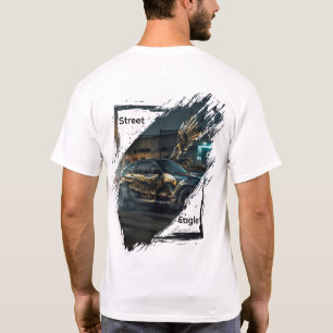 Street Eagle Night Drive T‑Shirt Car & Eagle Art T-Shirt