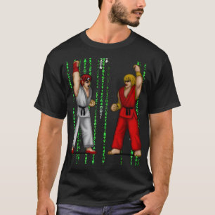 STREET FIGHTER RYU KEN MATRIX BLACK BY SAMURAI FEU T-Shirt