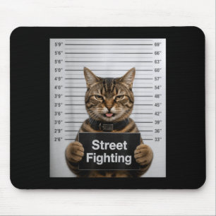 Street Fighting Funny Cat Humour For Kitten Pet Mouse Pad