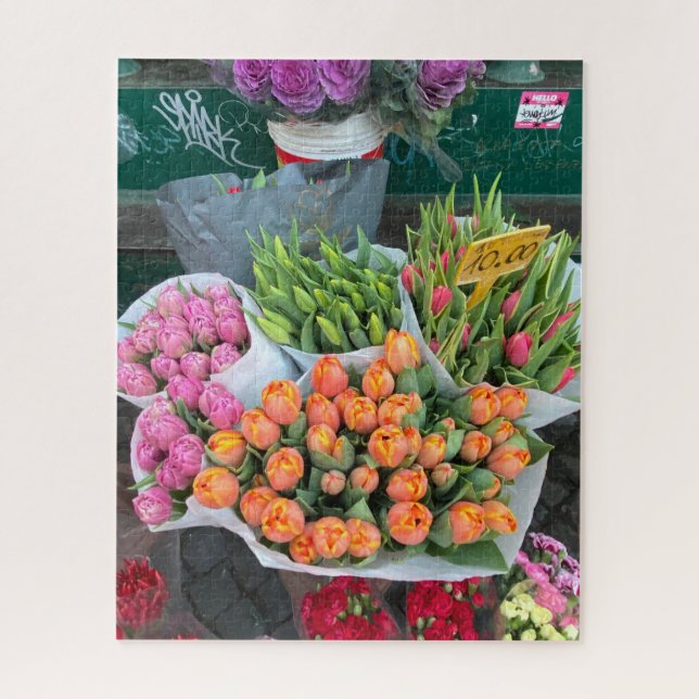 Street Flower Vendor, Rome Italy Jigsaw Puzzle (Vertical)