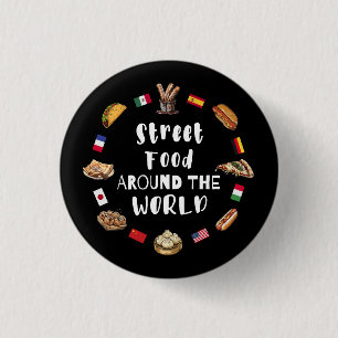Street food around the world 3 cm round badge