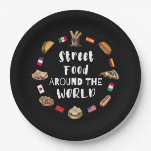 Street food around the world paper plate
