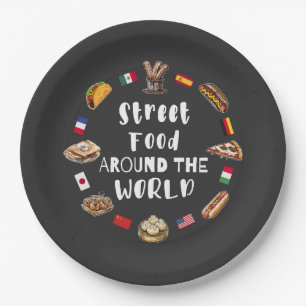 Street food around the world paper plate