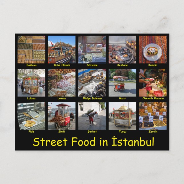 Street Food in İstanbul Postcard (Front)