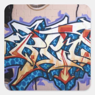 Street Graffiti Art Square Sticker