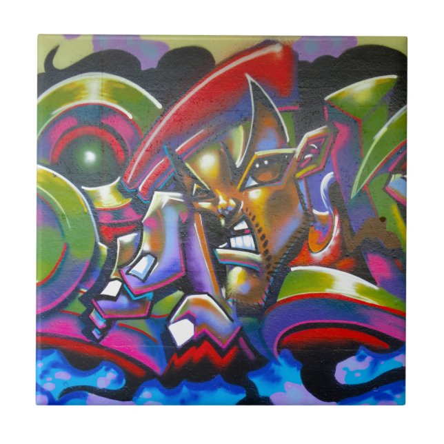 Street Graffiti Ceramic Tile (Front)