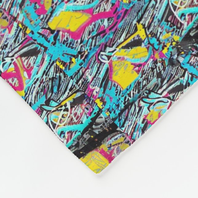 Street Graffiti Fleece Blanket (Corner)