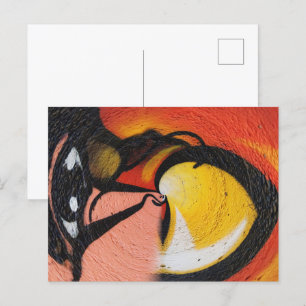 Street Graffiti Red Yellow Black Colourful Postcard