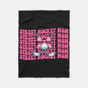 Street Hockey Mom Mama Mother's Day Pink Coquette Fleece Blanket