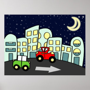 Street illustration poster