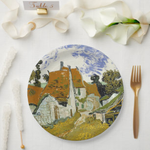 Street in Auvers-sur-Oise Vincent van Gogh Paper Plate