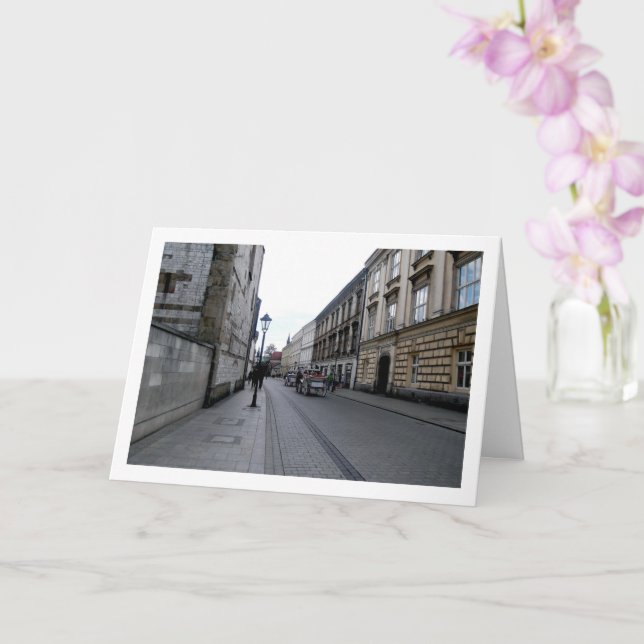 Street in Kraków, Poland Card (Orchid)