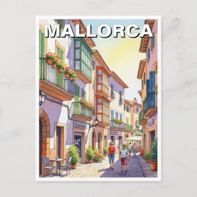 Street in Mallorca Spain Travel Postcard (Front)