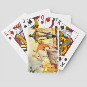 Street in old part of prague playing cards
