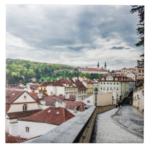 Street in Prague downtown Ceramic Tile