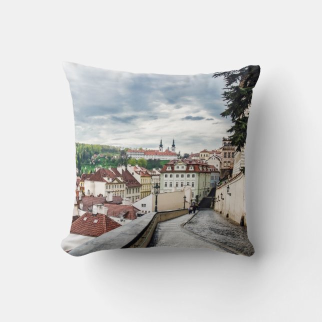 Street in Prague downtown Cushion (Front)