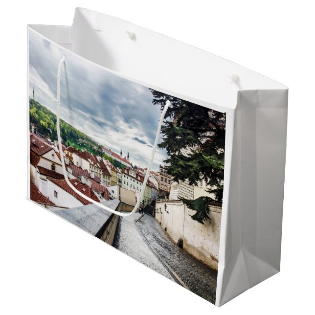 Street in Prague downtown Large Gift Bag (Front Angled)