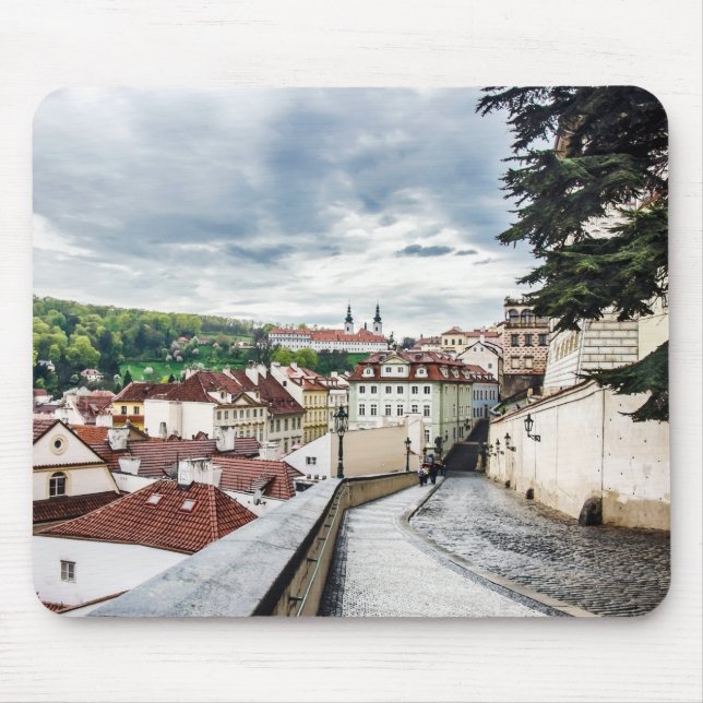 Street in Prague downtown Mouse Pad (Front)